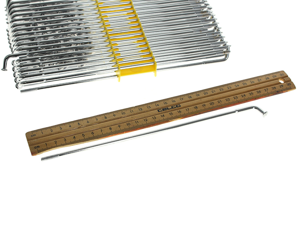 Rollies Speed Shop 21in. Spokes – Chrome. Fits Original Style H-D Drop Center Rims & Genuine H-D Smooth Profile Rims when used in conjunction with H-D Narrow Glide Hub 1973-2021 & OEM H-D Mid Glide Front Hub 2006up