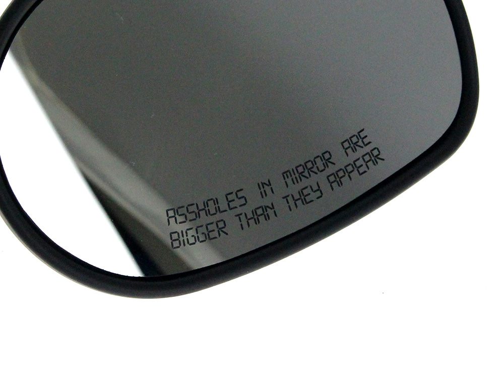 Rollies Speed Shop ‘Asshole’ Mirrors with Arrowhead Design – Black
