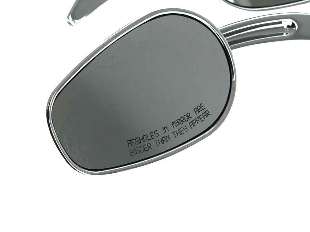 Rollies Speed Shop ‘Asshole’ Mirrors with Arrowhead Design – Chrome