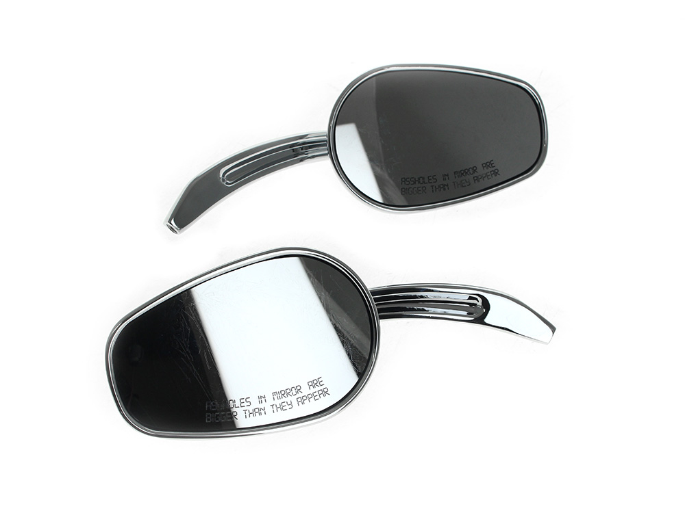 Rollies Speed Shop ‘Asshole’ Mirrors with Arrowhead Design – Chrome