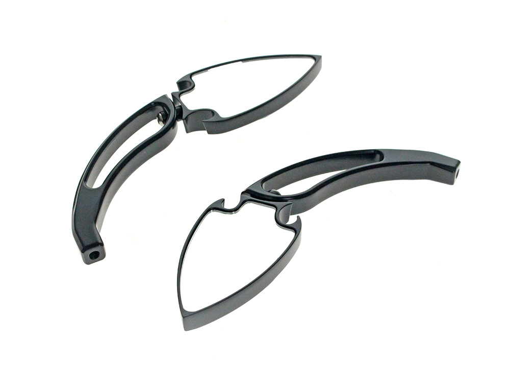 Mirror; Spade Blk (Pair)