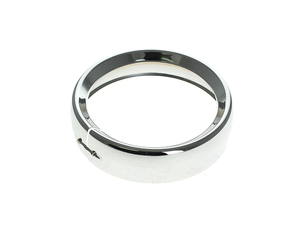 Rollies Speed Shop Frenched 7in. Headlight Trim Ring – Chrome. Fits FLH Touring 1983-2013, Road King 1994up, Dyna Switch Back 2012-2016 & FL Softail with Nacelle 1986-2017