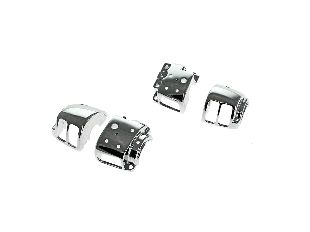 Rollies Speed Shop Switch Housing – Chrome. Fits Softail 1996-2010, Dyna 1996-2011, Road King 1996-2013, V-Rod 2002-2013 & Sportster 1996-2013.
