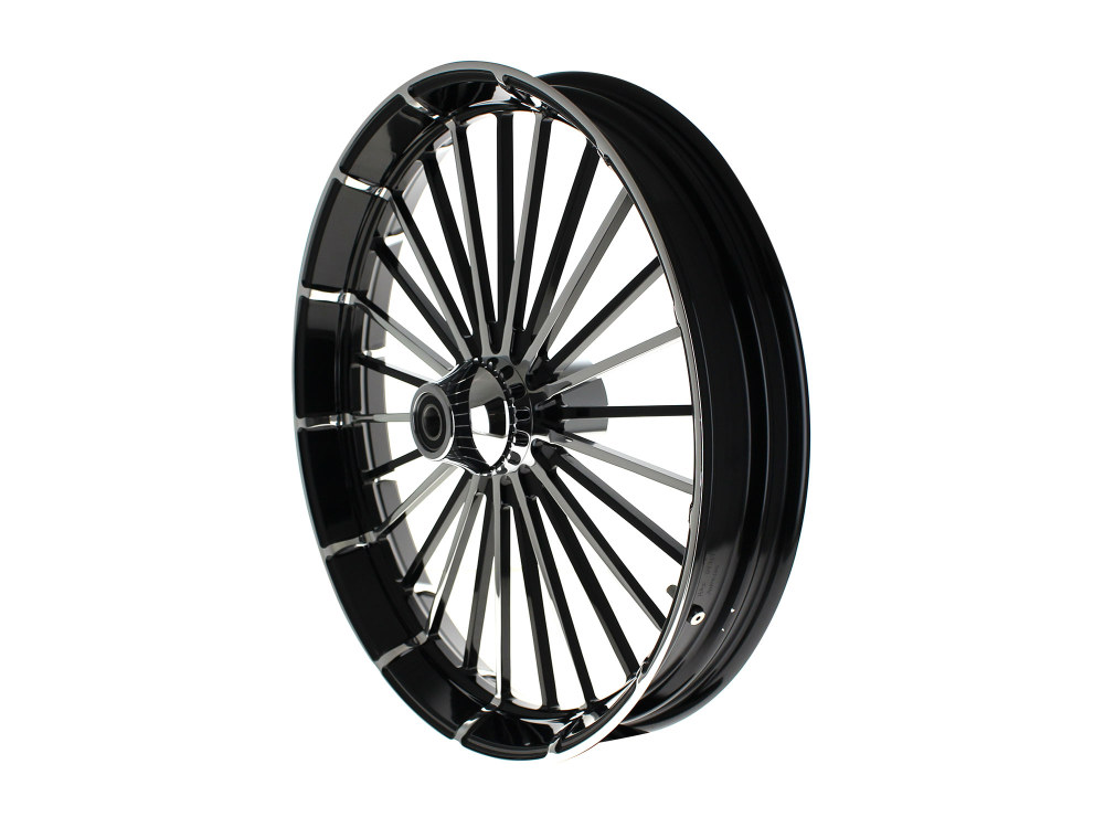 Hawg Halters 23in. x 3.75in. FXBR3/Breakout Replica Wheel – Black Anodize, Polished Rim & Spoke Edge, Chrome Hub Kit. Fits Breakout 2013up.