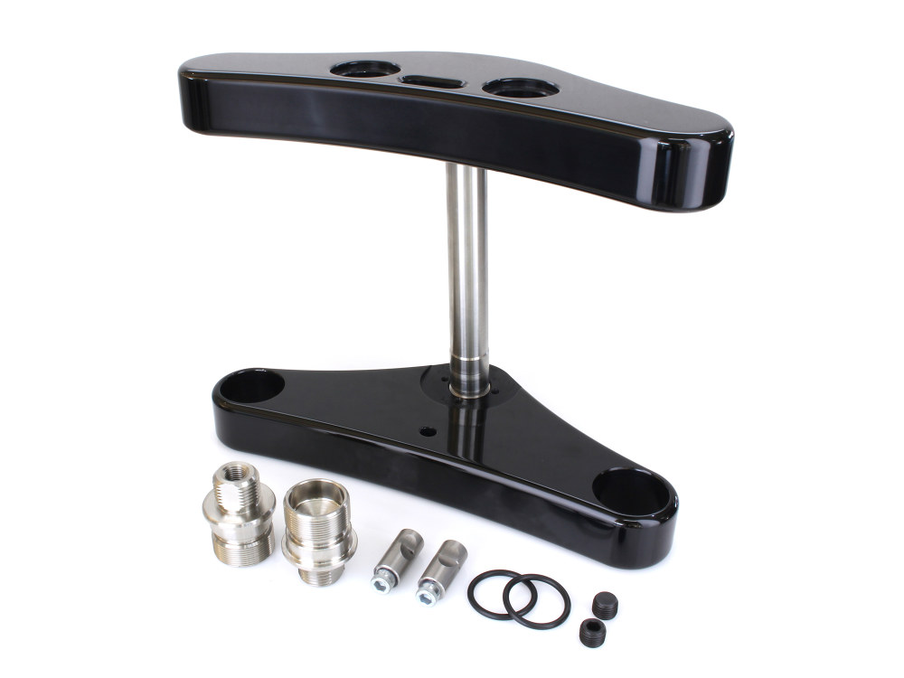 Hawg Halters 5 Degree Raked Triple Tree Kit – Black. Fits FX Softail 1984-2017 & Dyna Wide Glide 1993-2005.