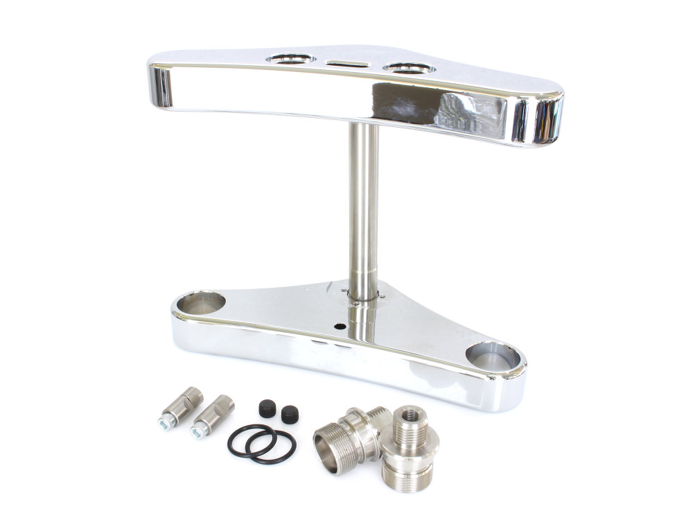 Hawg Halters 3 Degree Raked Triple Tree Kit – Chrome. Fits FX Softail 1984-2017 & Dyna Wide Glide 1993-2005.