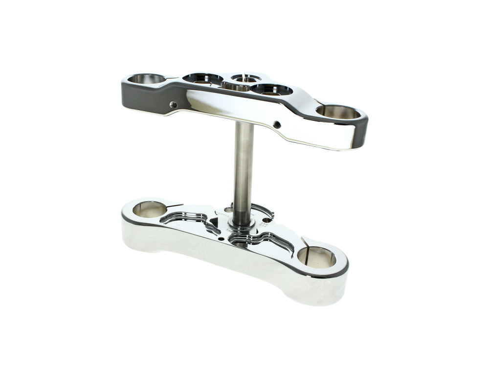 Hawg Halters 4 Degree Raked Triple Tree Kit – Chrome. Fits Breakout 2018-2022 with 21in. or 23in. Wheel Upgrade.