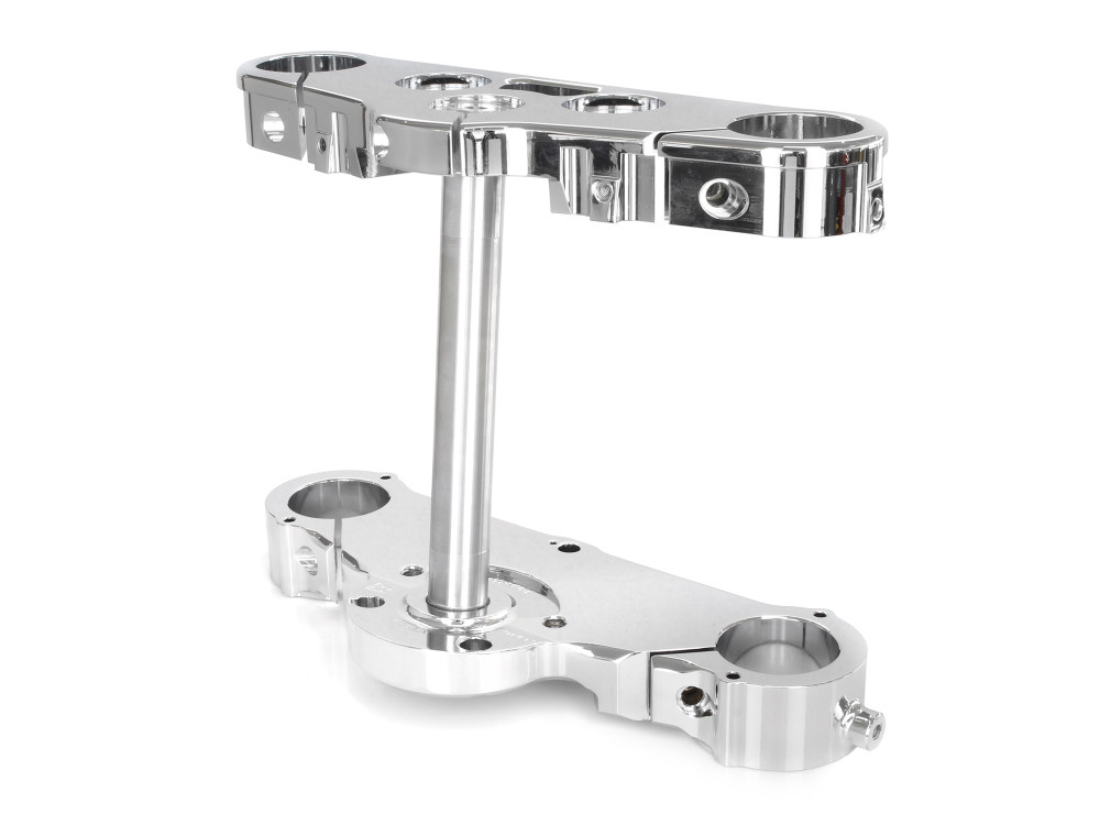 Hawg Halters 6 Degree Raked Triple Tree Kit – Chrome. Fits Softail Deluxe & Heritage Softail Classic 2018up with 26in. Wheel Upgrade or Trike Conversion.