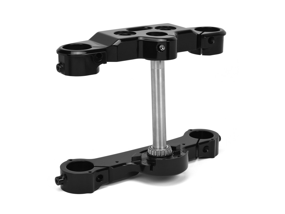 Hawg Halters 4 Degree Raked Triple Tree Kit – Black. Fits Fat Boy 2018up with 21in. or 23in. Wheel Upgrade.