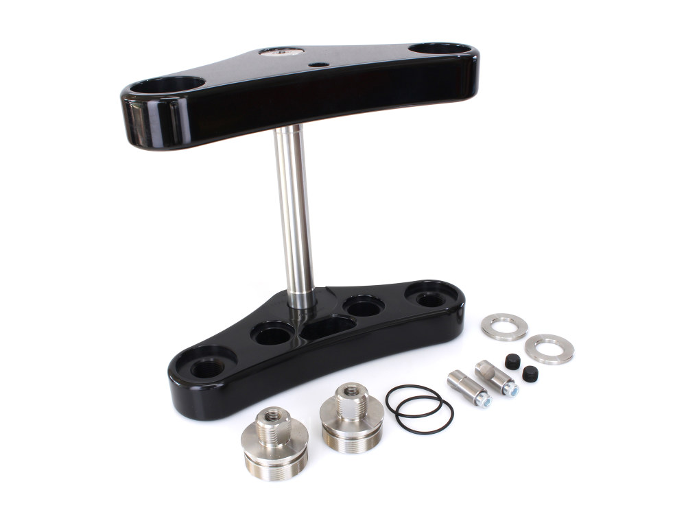 Hawg Halters 3 Degree Raked Mid Glide Triple Tree Kit – Black. Fits Dyna 2006-2017