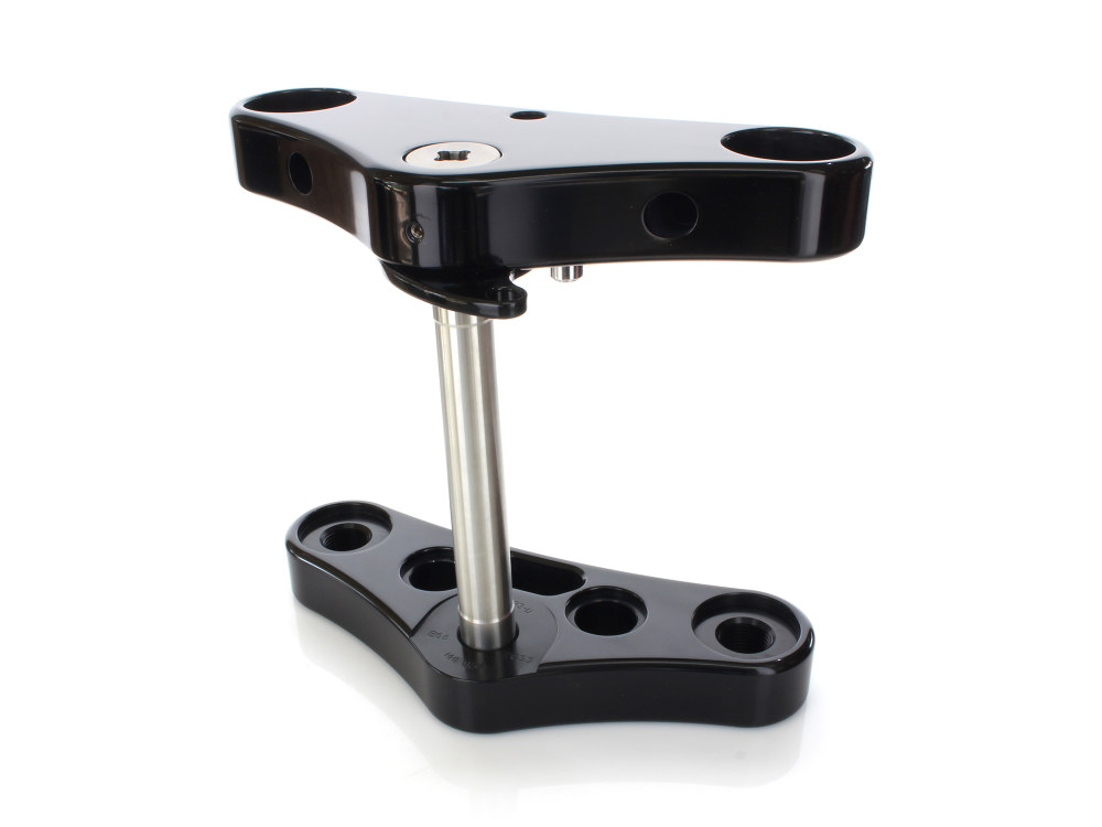 Hawg Halters 5 Degree Raked Mid Glide Triple Tree Kit – Black. Fits Dyna 2006-2017 with 23in. Wheel Conversion