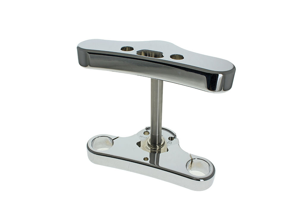 Hawg Halters 5 Degree Raked Mid Glide Triple Tree Kit – Chrome. Fits Softail Street Bob & Softail Standard 2018up with 23in. Wheel Conversion