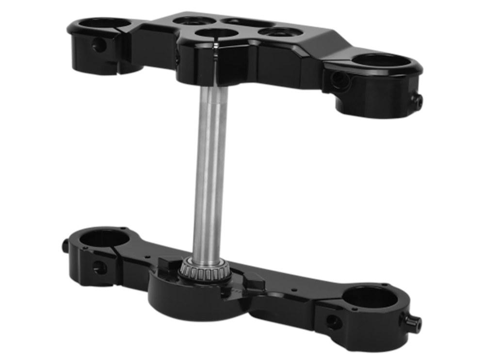 Hawg Halters 4 Degree Raked Triple Tree Kit – Black. Fits Softail Slim 2018-2021 with 21in. or 23in. Wheel Upgrade.