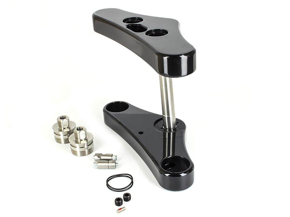 Hawg Halters 3 Degree Raked Wide Glide Conversion Triple Tree Kit – Black. Fits Rocker 2008-2010.