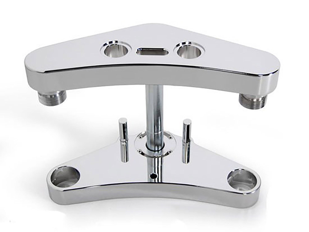 Hawg Halters 3 Degree Raked Wide Glide Triple Tree Kit – Chrome. Fits Dyna 2006-2011 & Dyna Wide Glide 2006-2017.