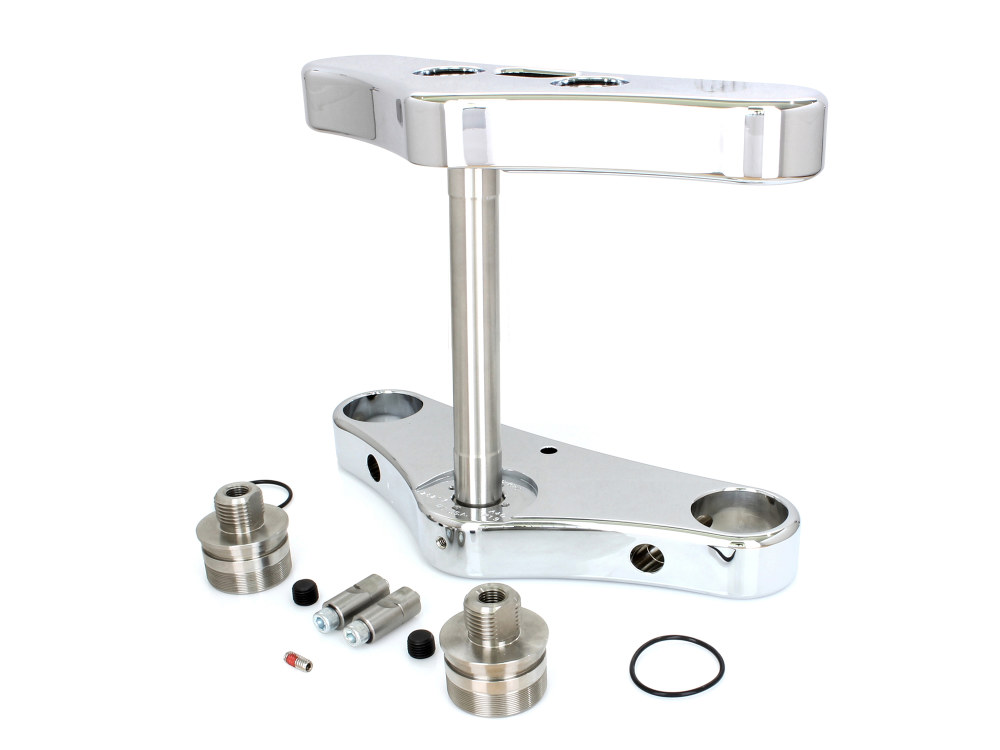 Hawg Halters 3 Degree Raked Wide Glide Conversion Triple Tree Kit – Chrome. Fits Rocker 2008-2010.