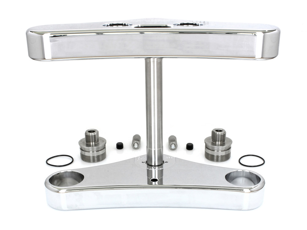 Hawg Halters 3 Degree Raked Wide Glide Conversion Triple Tree Kit – Chrome. Fits Rocker 2008-2010.