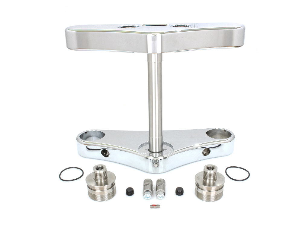 Hawg Halters 3 Degree Raked Wide Glide Conversion Triple Tree Kit – Chrome. Fits Rocker 2008-2010.