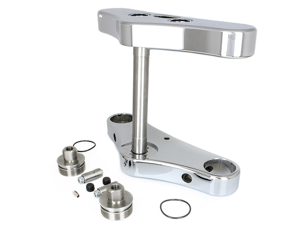 Hawg Halters 5 Degree Raked Wide Glide Triple Tree Kit – Chrome. Fits Breakout 2013-2017 with 23in. Wheel Conversion.