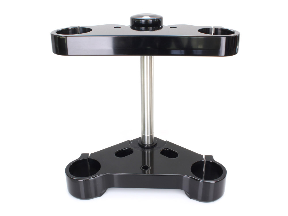 Hawg Halters 6 Degree Raked Triple Tree Kit – Black. Fits V-Rod 2012-2017 with 23in. Wheel Upgrade & Custom Bottom Mount Headlight.