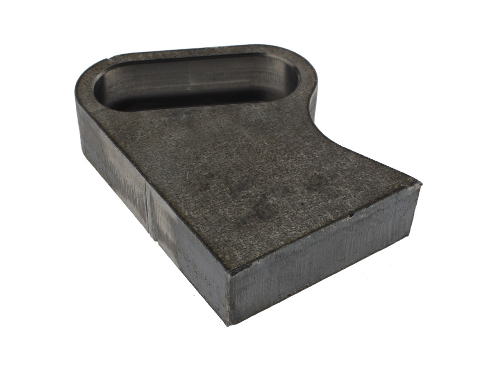 Hawg Halters Weld-on Tab; Allows HHI Driveside Brake Caliper fitment to Softail Style Swingarms. Tab works as a Left Side Drive Lower Tab or Right Side Drive Upper Tab.