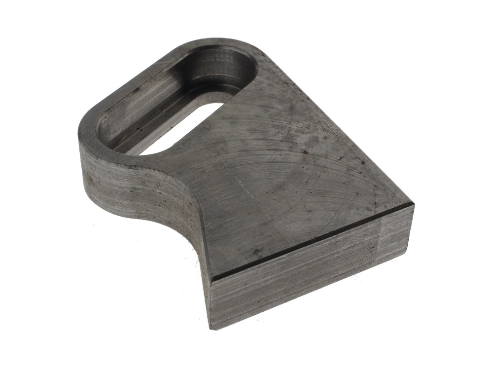 Hawg Halters Weld-on Tab; Allows HHI Driveside Brake Caliper fitment to Softail Style Swingarms. Tab works as a Right Side Drive Lower Tab or Left Side Drive Upper Tab.