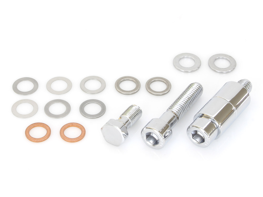 Hawg Halters Left Hand Front 4 Piston Caliper – Chrome. Fits Softail 2000-2014, Dyna 2000-2017, Touring 2000-2007 & Sportster 2000-2007 Models with 11.5in. Disc Rotor.