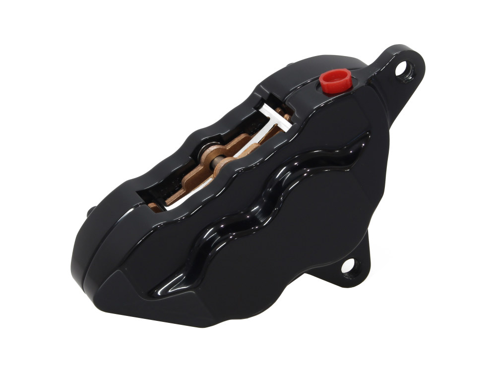 Hawg Halters Right Hand Front or Rear 4 Piston Caliper – Black. Fits H-D 1984-1999.