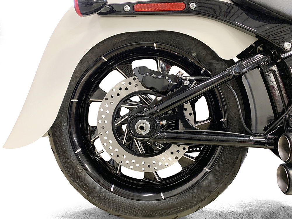 Hawg Halters Right Hand Rear 4 Piston Caliper & Mounting Bracket – Black. Fits Softail 2018up