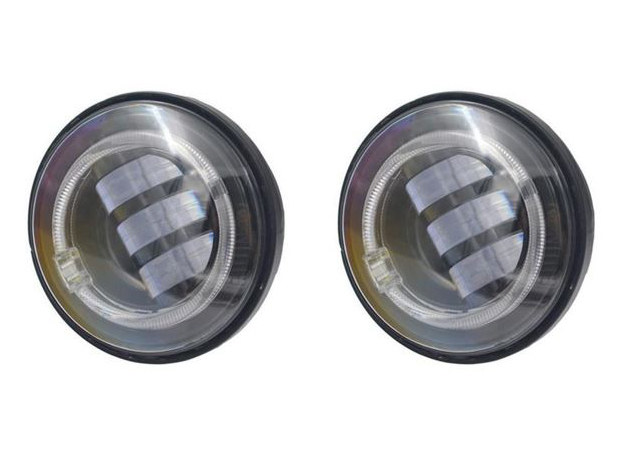 Hoglights 4-1/2in. LED Passing Lamp Inserts with Halo – Black.