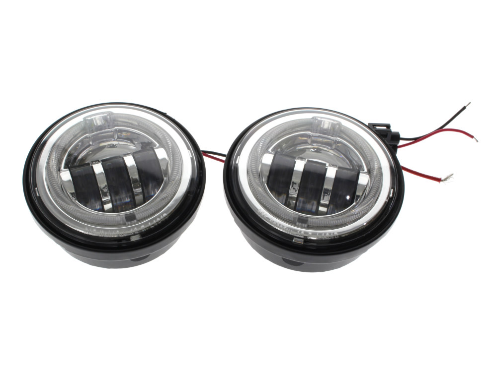Hoglights 4-1/2in. LED Passing Lamp Inserts with Halo – Chrome.