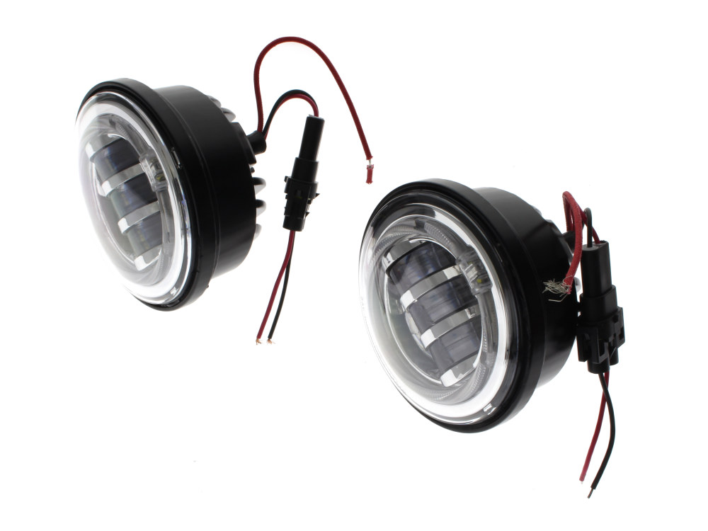 Hoglights 4-1/2in. LED Passing Lamp Inserts with Halo – Chrome.