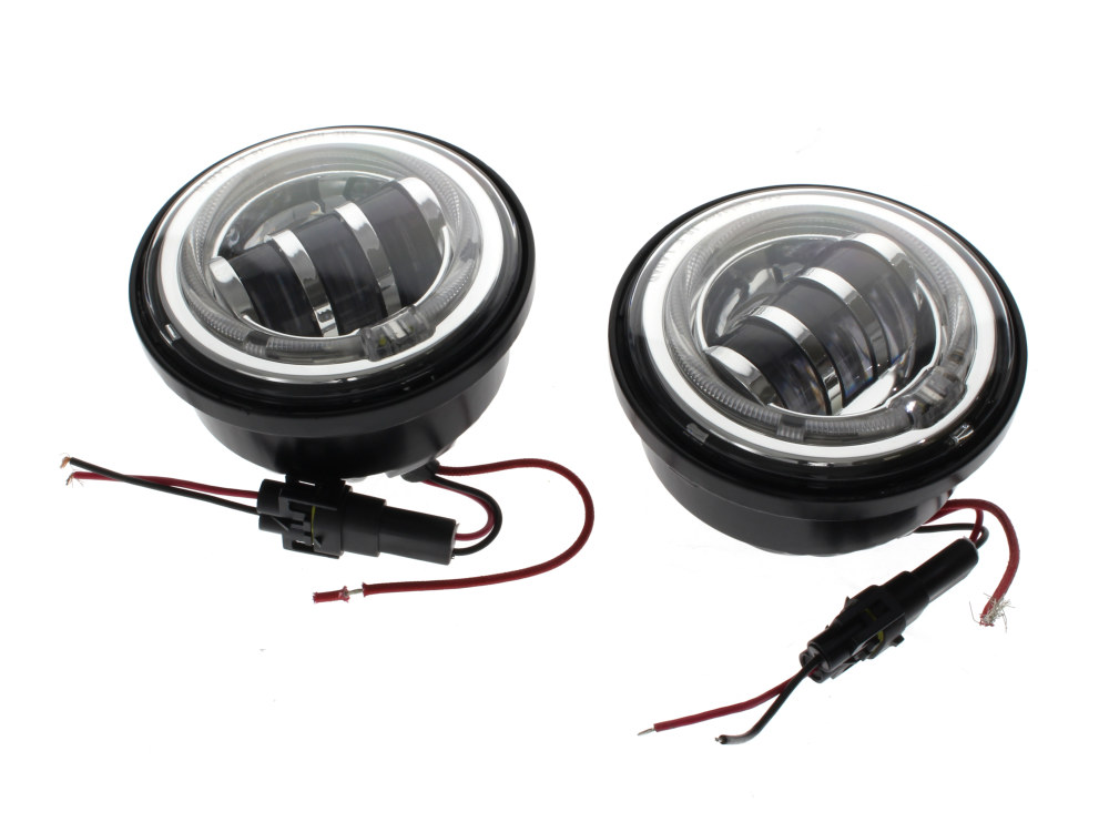 Hoglights 4-1/2in. LED Passing Lamp Inserts with Halo – Chrome.
