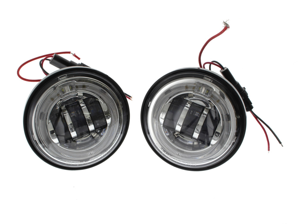 Hoglights 4-1/2in. LED Passing Lamp Inserts with Halo – Chrome.
