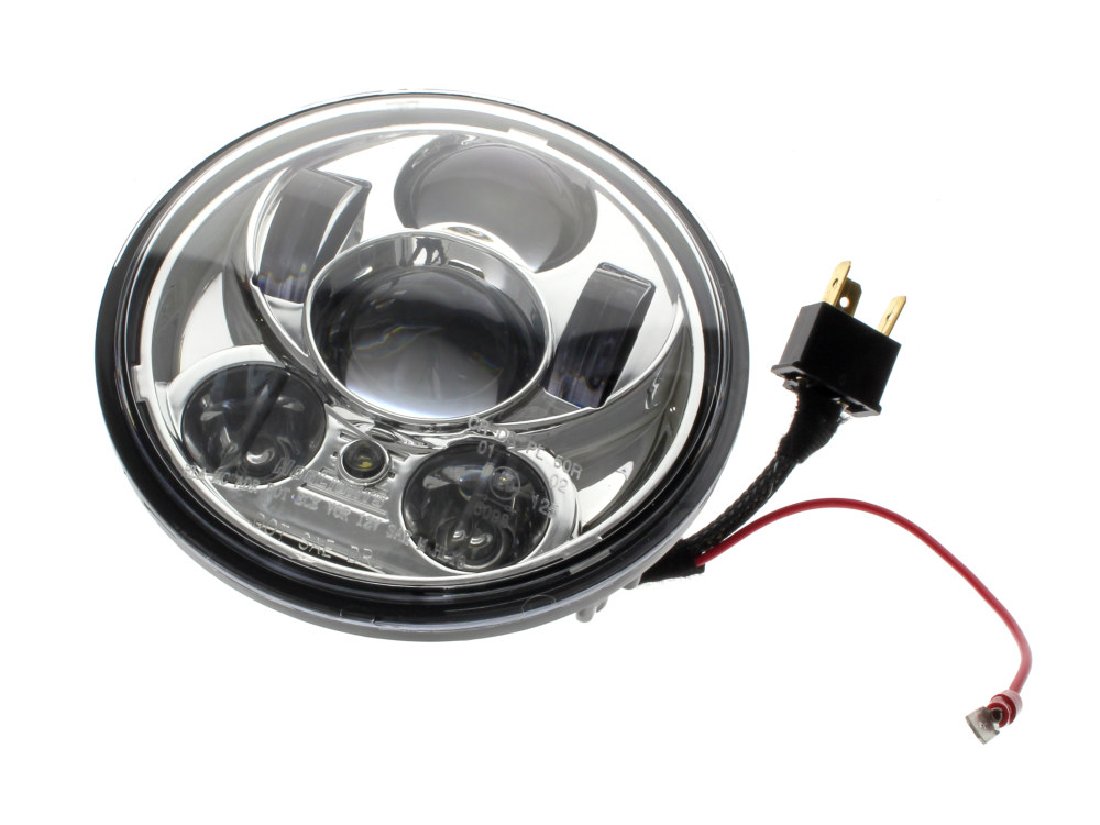 Hoglights 5-3/4in. LED HeadLight Insert with Parker – Chrome. Fits Most H-D with 5-3/4in. Headlight. Will not fit M8 Softail models.