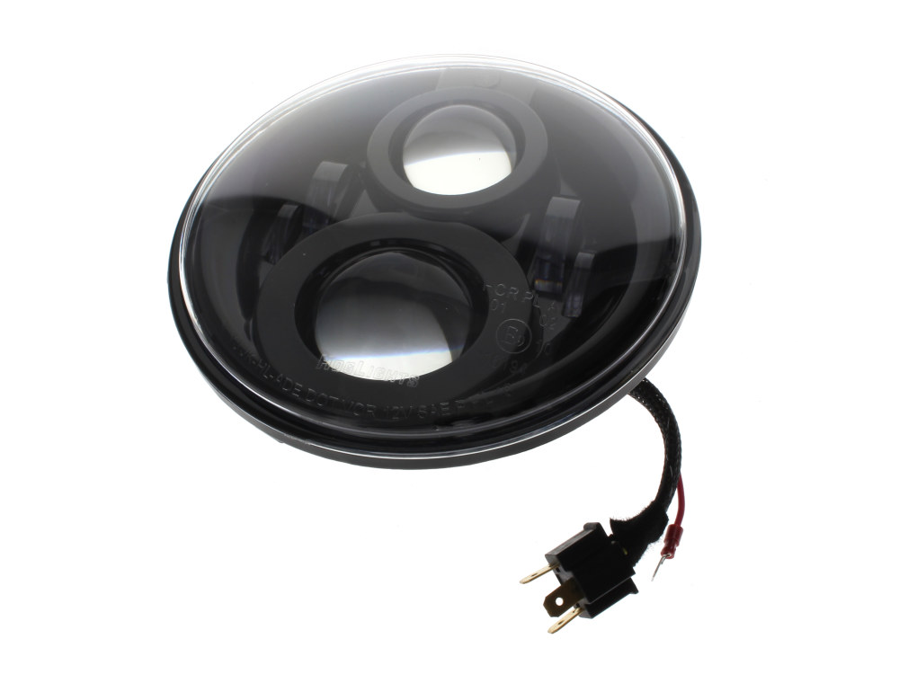 Hoglights 7in. LED HeadLight Insert with Parker – Black. Fits Most H-D, Indian Chief Classic & Dark Horse Models with 7in. Headlight.
