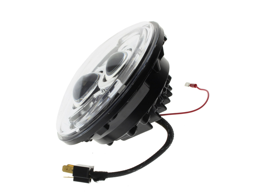 Hoglights 7in. LED Headlight Insert with Halo – Chrome. Fits Most H-D, Indian Chief Classic & Dark Horse Models with 7in. Headlight.