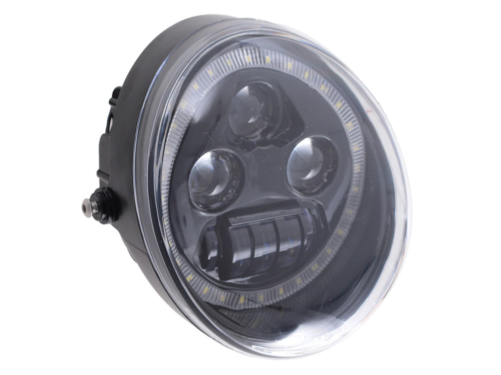 Hoglights 5-3/4in. LED HeadLight Insert with Halo – Black. Fits Night Rod Special 2012-2017 & Muscle 2009-2017.