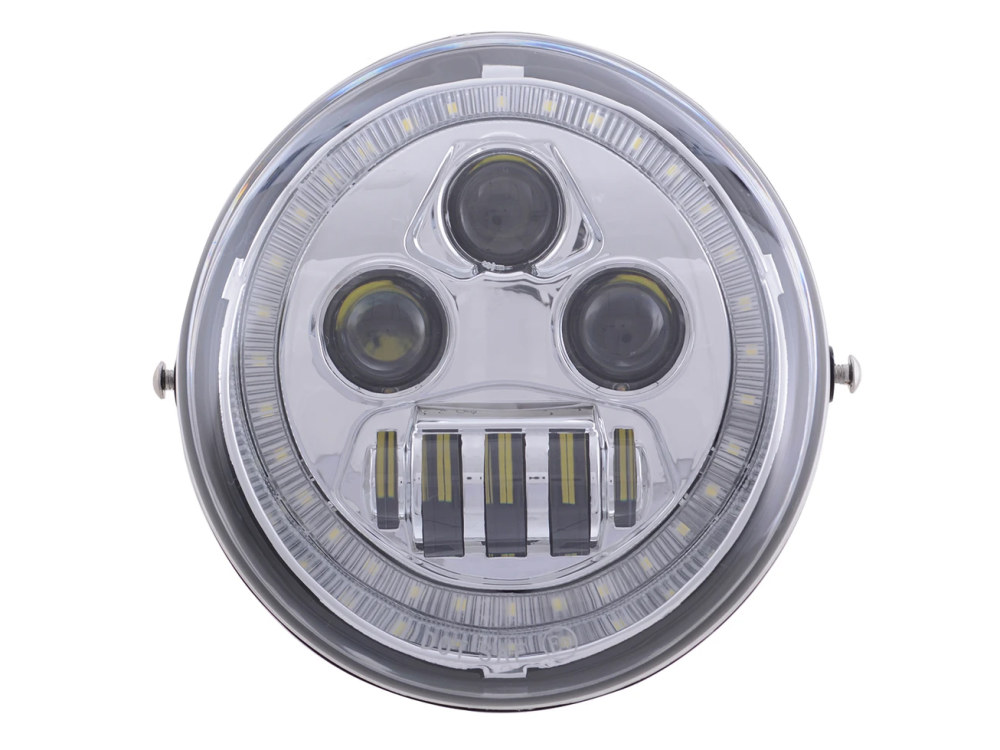 Hoglights 5-3/4in. LED HeadLight Insert with Halo – Chrome. Fits Night Rod Special 2012-2017 & Muscle 2009-2017.