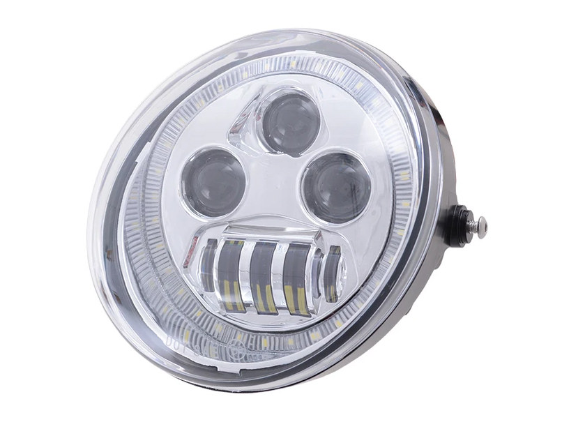 Hoglights 5-3/4in. LED HeadLight Insert with Halo – Chrome. Fits Night Rod Special 2012-2017 & Muscle 2009-2017.