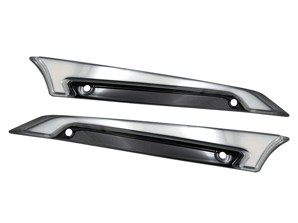 Hoglights LED FusionFX Windshield Trim – Smoke Lens, Black Housing. With Amber Turn, White Run. Fits Road Glide 2015-2023