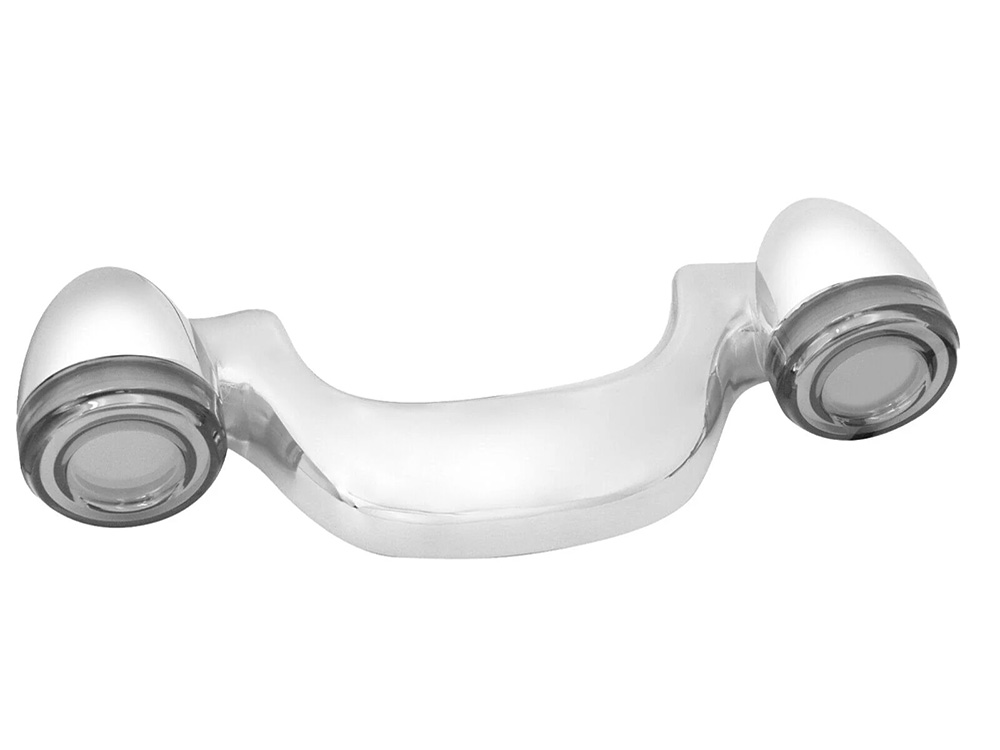 Hoglights Fusion FX Chrome LED Rear Turn Signal Lightbar with Smoke Lenses. Fits Most Touring 2014-2024