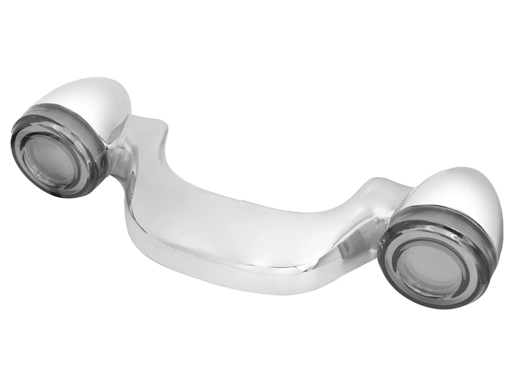 Hoglights Fusion FX Chrome LED Rear Turn Signal Lightbar with Smoke Lenses. Fits Most Touring 2014-2024