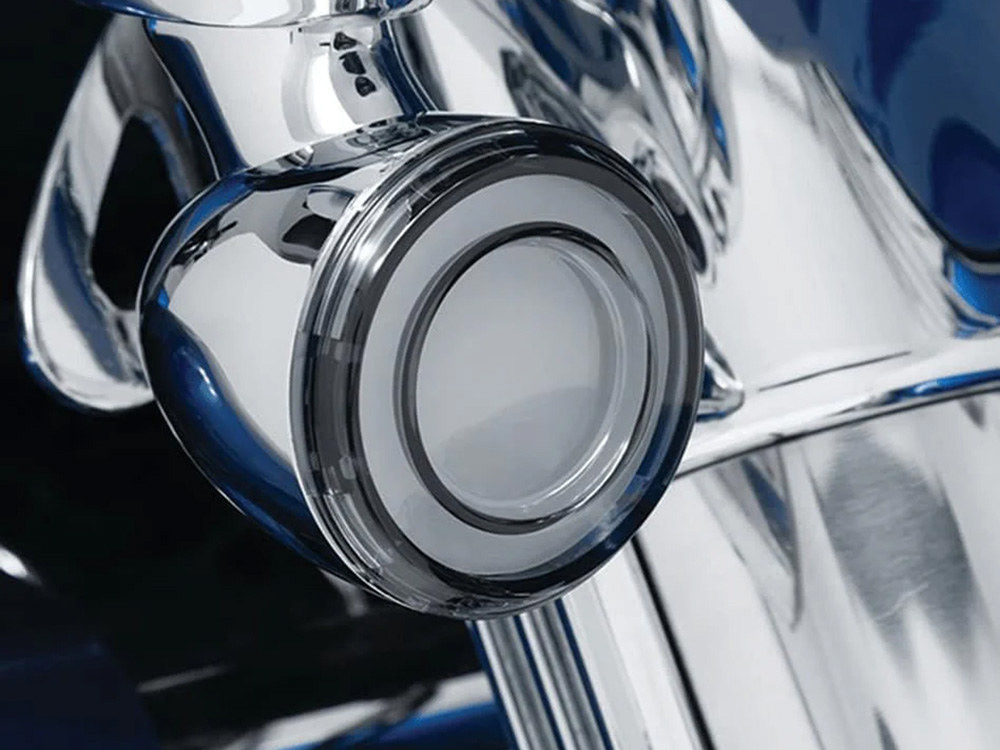 Hoglights FusionFX Turn Signal Inserts. Amber LED, Smoke Lenses. Fits Front and Rear on most Models With OEM Bullet Style Indicators 2002up.