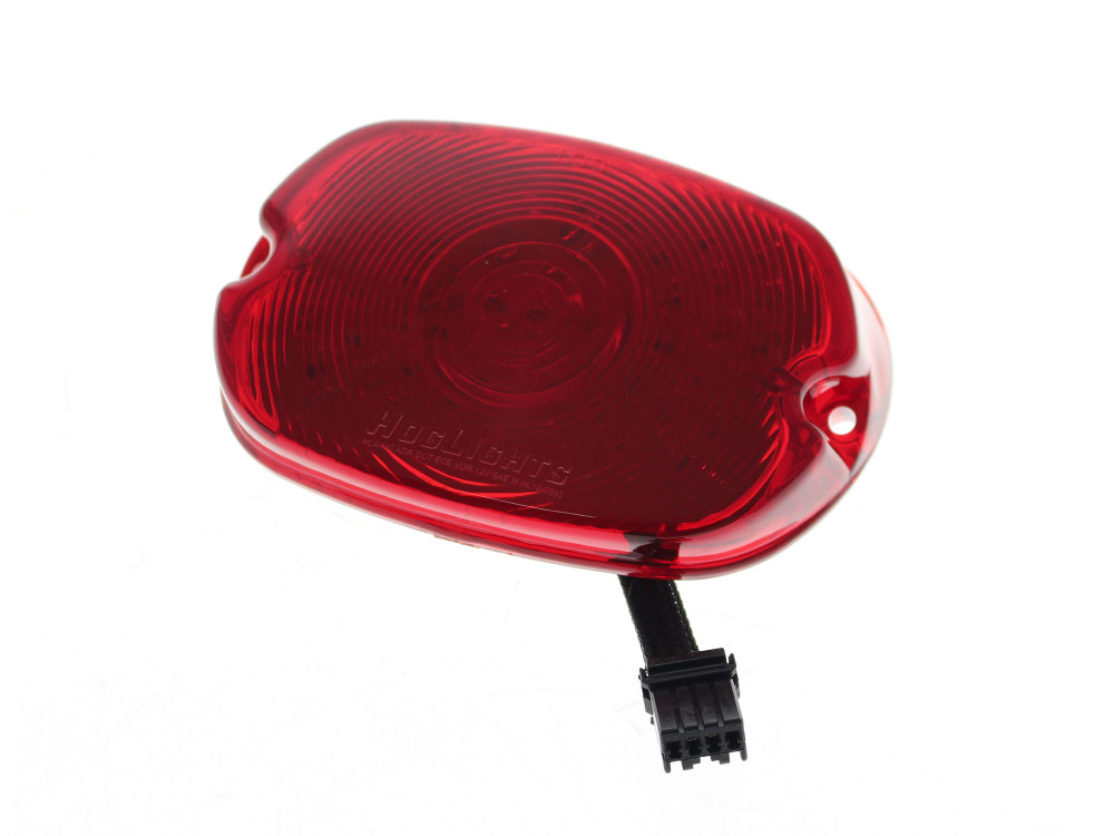 Hoglights LED Low Profile Taillight with Red Lens & Number Plate Illumination. Fits Most 1999up Models.