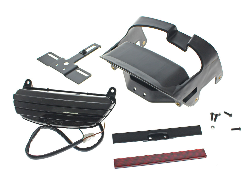 Hoglights LED Tri-Bar Taillight with Smoke Lens. Fits Fat Bob 2008-2013.