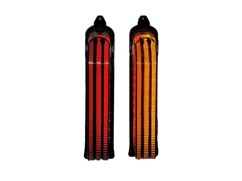 Hoglights LED CVO Taillight Panels – Red Run/Brake, Amber Turn, Smoke Lenses. Fits CVO Touring 2014up.