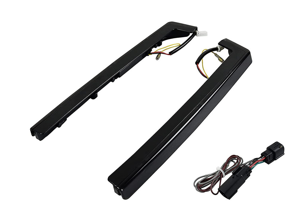 Hoglights LED Tour Pak Arms – Amber Turn, Red Run/Brake, Black Housing, Smoke Lens. Fits Touring 2014up.