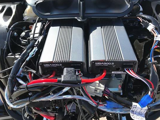 Hog Tunes AUDIO Wild Boar, 600 Watt Amp x 4 Speaker Kit & Saddlebag Lids. Fits Street Glide 2014-2023