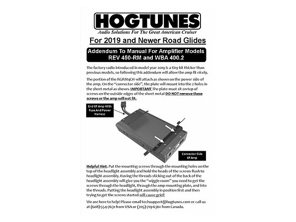 Hog Tunes AUDIO Wild Boar, 400 Watt Amp x 2 Speaker Kit. Fits Road Glide 2015-2023